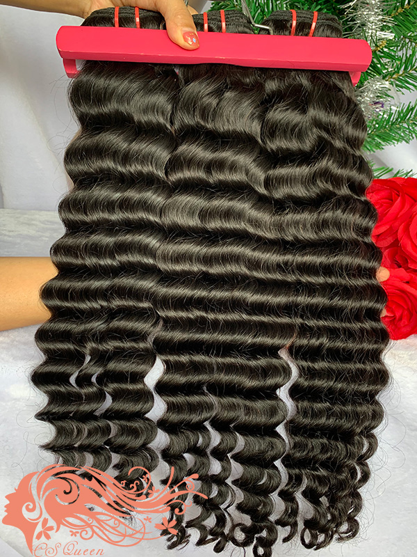 Csqueen Mink hair Loose Curly 4 Bundles 100% Human Hair Virgin Hair